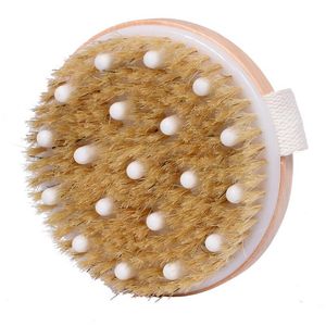 New Style Hot Dry Skin Body Soft Natural Bristle SPA Brush Wooden Bath Shower Bristle Body Brush without Handle LX3572