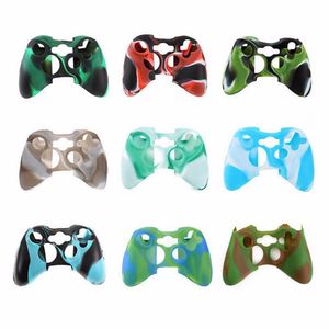 Högkvalitativ Soft Silicon Camo Camouflage Protective Skin Case Non-Slip Cover för Xbox 360 Controller DHL FedEx EMS Free Ship