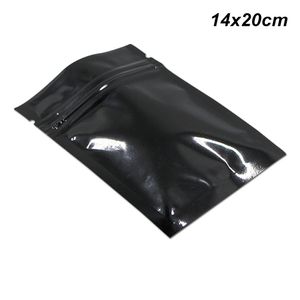 14x20 cm Preto 100pcs Mylar folha de alumínio Zipper Armazenamento de Alimentos Embalagem Bolsa de folha de alumínio Auto Seal Food embalagem saco para Spices