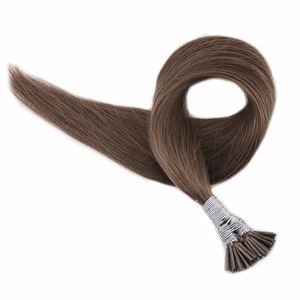 Elibess Hair - Jag Tips Human Hair Extensions 0.8g Per Strand 200 Strands Extensions Medium Chestunt Color # 6 Stick Tip Hår