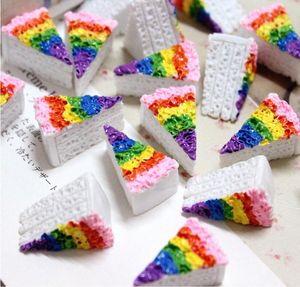 DIY Akcesoria żywiczne Rainbow Color Cake Nowości Elementy symulowane Krem Powłoki Materiał Czekoladowe Ornamenty ozdobne Dekoracja telefon komórkowy