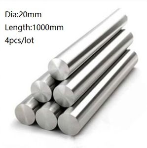 4pcs/lot 20x1000mm Dia 20mm linear shaft 1000mm long hardened shaft bearing chromed plated steel rod bar for 3d printer parts cnc router