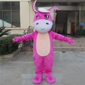 2018 rabatt fabriksförsäljning vuxen storlek tecknad åsna maskot brithday party djur rosa gullig åsna anpassade maskot kit tema fancy klänning