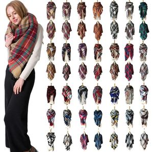 Plaid Pashmina Scarf 140 * 140cm Oversized Tartan Scarf 28 stilar Wrap Shawl Square Tassel Scarves Warm Yoga Blanket OOA5494