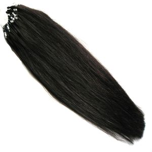 Natürliche schwarze Mikro-Loop-Haarverlängerungen aus Brasilien, 100 g, 25,4–66 cm, Remy-Mikro-Loop-Haarverlängerungen, natürliche schwarze Mikro-Perlen-Haarverlängerungen, 1 g/s