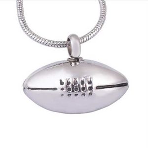 Cremation Jewelry Urn Necklace Rugby/Basketball/Baseball/Football Charm For Ashes Keepsake Memorial Men Pendant with Chain