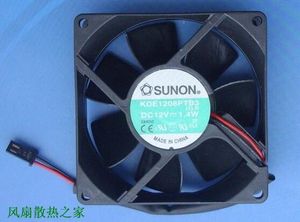 SUNON 8025 8cm KD1208PTB3-6 12V 1.4W 2 telli çift bilyeli fan