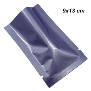 9x13 cm 200 Peças Glossy Top Aberto Roxo Folha de Alumínio Folha De Alumínio Sacos De Armazenamento De Alimentos para Lanche Porcas Mylar Foil Envoltório Da Válvula de Alimentos Sacos para Lanche