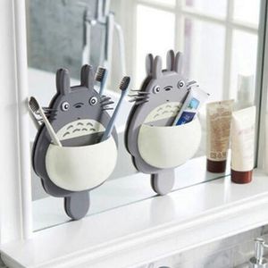 1 pz supporto per montaggio a parete per spazzolino carino Totoro ventosa aspirazione bagno organizzatore strumenti per la famiglia accessori trasporto di goccia