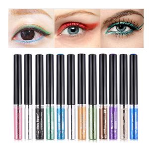 Nyaste 1 st musikblomma 12 färg flytande eyeliner lätt att bära långvarig vattentät makeup eyeliner
