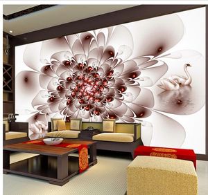 Comize jede Größe Wandmauer 3D Wallpaper 3D -Wallpapiere für TV -Hintergrund Blumenwand