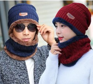 قبعة الشتاء قبعة متماسكة العنق أغطية وشاح دافئة القبعات الدافئة للرجال قبعة متشابكة للمرأة الوقاية من الرياح الثلج