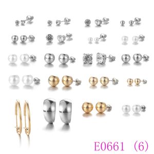 3 set Mode Perle Stud Für Frauen Heißer Verkauf strass/Rund Bogen Kleine Ohrring Set Mix Ohr Stud e0661