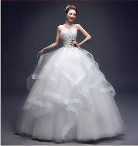 Real Photo Vestido de Noiva Dres Suknia Ślubna 2018 Nowy Moda Korei Styl Czerwony Romantyczny Koronkowy Aplikacje Princess Bridal Ball Suknia