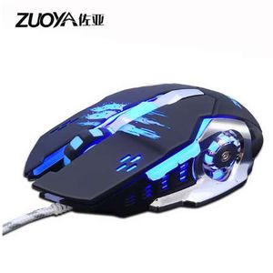 Zuoya Profesyonel Gamer Oyun Fare 8D 3200 DPI Ayarlanabilir Kablolu Optik LED Bilgisayar Fareler USB Kablosu Fare Dizüstü Bilgisayar için