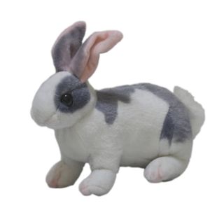 Dorimytrader lovely Mini realistic animal pet rabbit plush toy stuffed bunny doll pillow children play doll decoration 29cm x 17cm DY61894