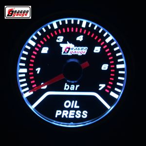 Calibro del drago 52mm Universale 52mm Fumo Retroilluminazione a Led Bianco Racing Refit meter Accessori auto Scala analogica Manometro dell'olio Indicatore di livello