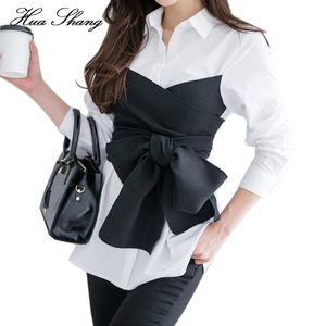 2017 verão coreano moda laço camisa blusa feminino preto curva manga longa camisa branca senhora escritório plus size mulheres tops