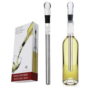 3-in-1 Stainless Steel Wine Chiller Ice Red Wines Bottle Rapid Cooler Chiller Stick Beer Beverage Frozen With Aerator and Pourer Perfect Bar Tool Accessories Gift