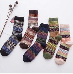 LNRRABC Calzini invernali spessi e caldi in lana a righe Casual Calcetines Hombre Sock Business Calzini maschili