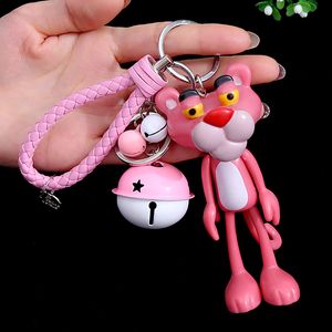 Cartoon cute bear doll car key chain lovers key chain creative Pink Panther Keychain bag Pendant