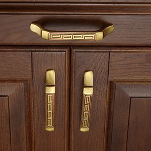 single knob 96mm 3.8'' 128mm 5'' solid copper material pull gold antique brass furniture handles hardware home decoration