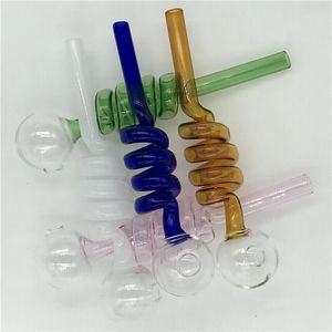 ASD Multi-Colors Glaspfeifen Gebogene Glasölbrenner Pfeifen 9 cm Länge 1,5 cm Durchmesser Ball Balancer Wasserpfeife