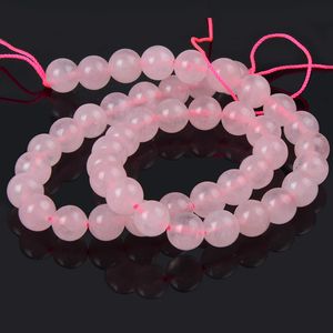 8mm Pink Natural Stone Beads Crystal Rose Quartzs Beads Round DIY Loose Bracelet beads for Jewelry Making Choose