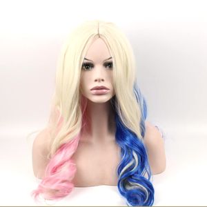 Nowe Kobiety Dziewczyny Harley Quinn Koszulki Top Kurtka Z Perukiem Kostium Suicide Squad Cosplay Halloween Peruki Dla Kobiet Batman Cosplay Wig