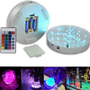 Novità Illuminazione Display LED multicolore da 6 pollici Base luminosa per vaso da tavolo da 15 cm con telecomando Centrotavola per matrimoni per feste Luci decorative