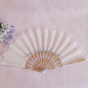 100PCS Romantic Lace Fans with Organza Bag Bridal Shower Fan Wedding Favors Event Party Decor Anniversary Giveaways