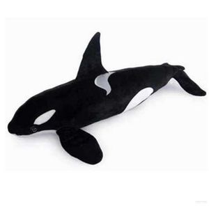 Dorimytrader Simulation Animals Killer Whale Plush Toy Big Stuffed Black Shark Doll for Kids Adults Gift 51inch 130cm DY60962