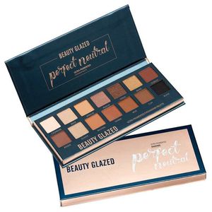 Drop 6 sztuk / partia Beauty Glazed Matte Eyeshadow Pallete 14 Kolor Brokat Eye Shadow Makijaż Palety Ciepłe Luminous Beautiful Makeup Pallete