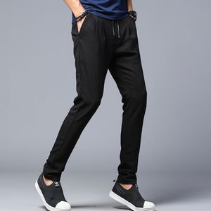 Ice silk thin men casual pants men's loose large size stretch breathable feet sweatpants 3 colors