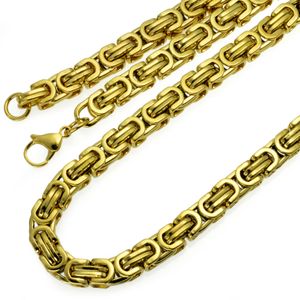 70cm , 55cm Cool Stainless Steel Men's Gold Tone Byzantine Necklace Chain N295