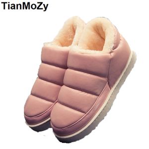 women boots warm winter shoes ankle boot leather snow boots women flats home waterproof slip on boots fur fashion shoes outdoor