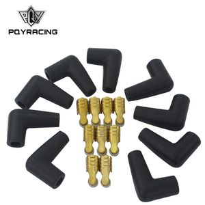 PQY- 9 pcs / set Universal New Spark Plug Wire Male HEI Style Rubber Boots Terminals Ends Connector PQY-SSC03