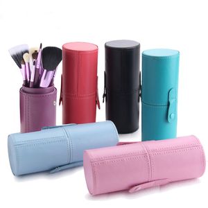 12 Makeup Brushes Set with Cup Holder Goat hair Professional Cylinder Cases Cosmetic Tool Eyes Foundation Make up brush kit
