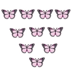 10PCS light pink butterfly embroidery patches for clothing iron patch for clothes applique sewing accessories badge on cloth iron on patch
