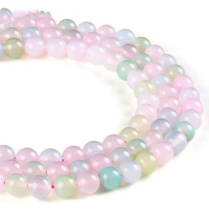 8mm Natural Stone Colorful Beads Morganite Beads Round Loose Beads 4mm 6mm 8mm 10mm 12mm For DIY Necklace Bracelet Jewelry Making