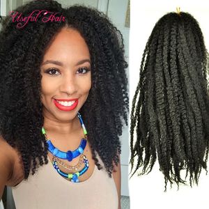 Mongoliska syntetiska flätande hår 18inch Afro Kinky Curly Marley Braid Curly Hair Extension Gratis Ship Marley Crochet Braids Hair Extensions