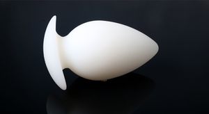 Großer Analplug weiß Prostata Massage reines Silikon Hintern Sexspielzeug Unisex Erotik Homosexuell ToysProducts