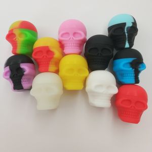 Storage Bins Silicone Containers for Dab 3ml Skull Wax Jars 50pcs lot Assorted color284o