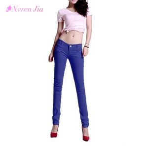 Nya koreanska kvinnor penna byxor godis färg skinny jeans kvinnor höfter fitness byxor kvinnliga jeans plus storlek 2018