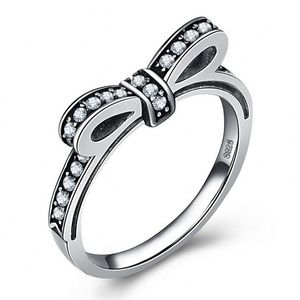 10 pz/lotto Stile Dell'arco fedi nuziali anelli per le donne moda Diamonique Cz 925 Sterling Silver Filled Femminile Anello di Fidanzamento