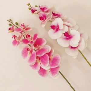 Orchidee farfalla dall'aspetto naturale Orchidea PU di grandi dimensioni Orchidea Phalaenopsis artificiale al tocco reale per centrotavola nuziali Fiori decorativi