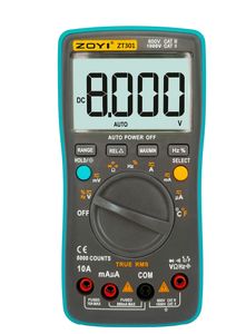 ZT301 디지털 멀티 미터 8000 고정밀 디스플레이의 온도 측정 값에 해당 유효 매체 테이블