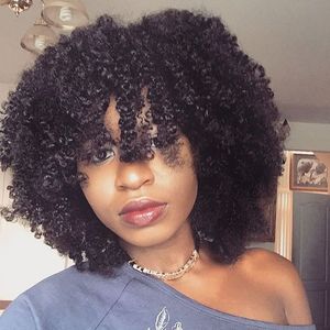 Afro Short Kinky Curl Brazilian Hair African Ameri Simulation Human Hair Wig Afro Kinky Curl Wigs I lager