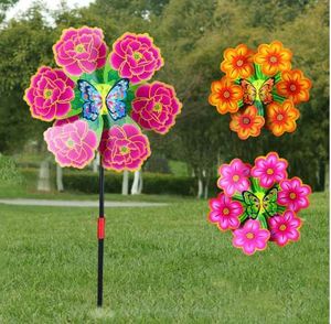 Blomma väderkvarn vindspinnare pinwheels hem trädgård gård dekoration barn leksaker nya jun-5a