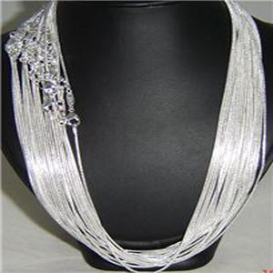 wholesale 100 pcs 925 Sterling Silver 1mm Snake Chain Necklace for women men jewelry 16inch 18inch,20inch,22inch,24inch can be choose